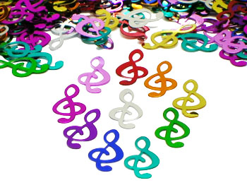 multicolor treble clef confetti